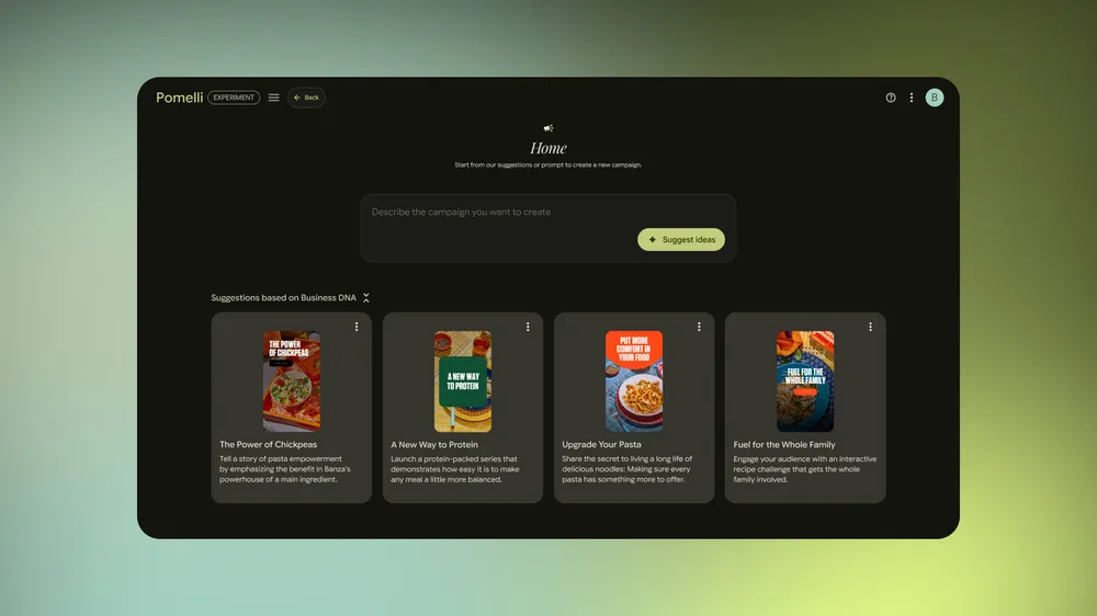 Google Pomelli キャンペーンタイプの選択