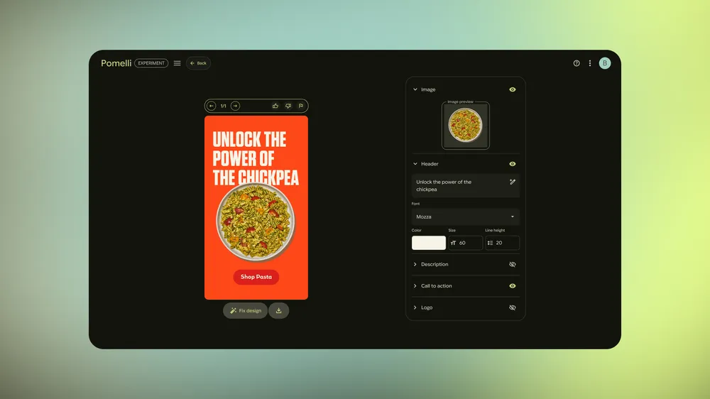 Google Pomelli 出力フォーマットの選択