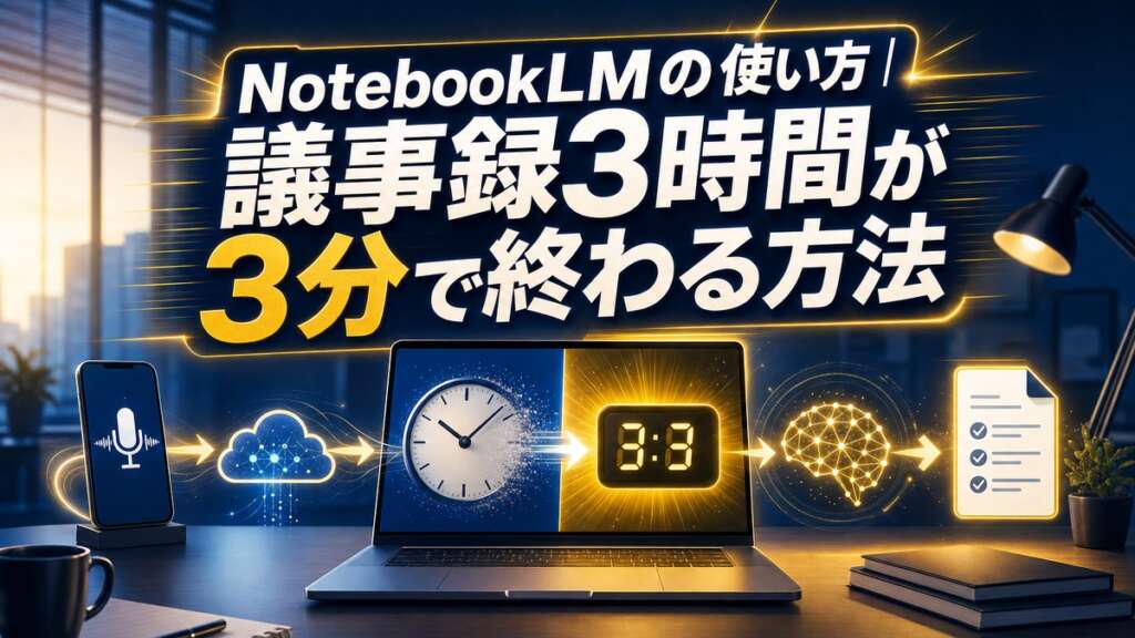 NotebookLMの使い方｜議事録3時間が3分で終わる方法