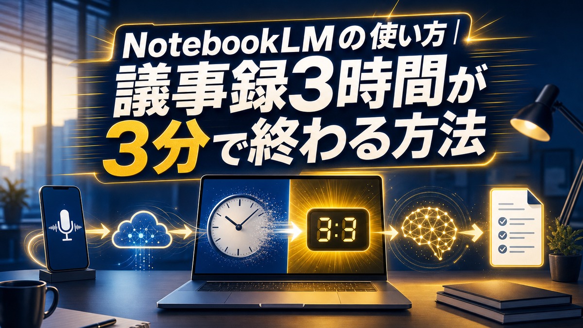 NotebookLMの使い方｜議事録3時間が3分で終わる方法