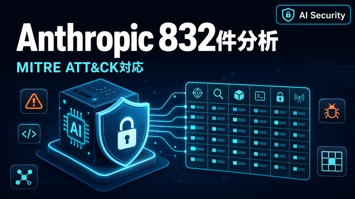 Anthropic がAI悪用攻撃を分析。832件をMITRE ATT&CKにマッピング