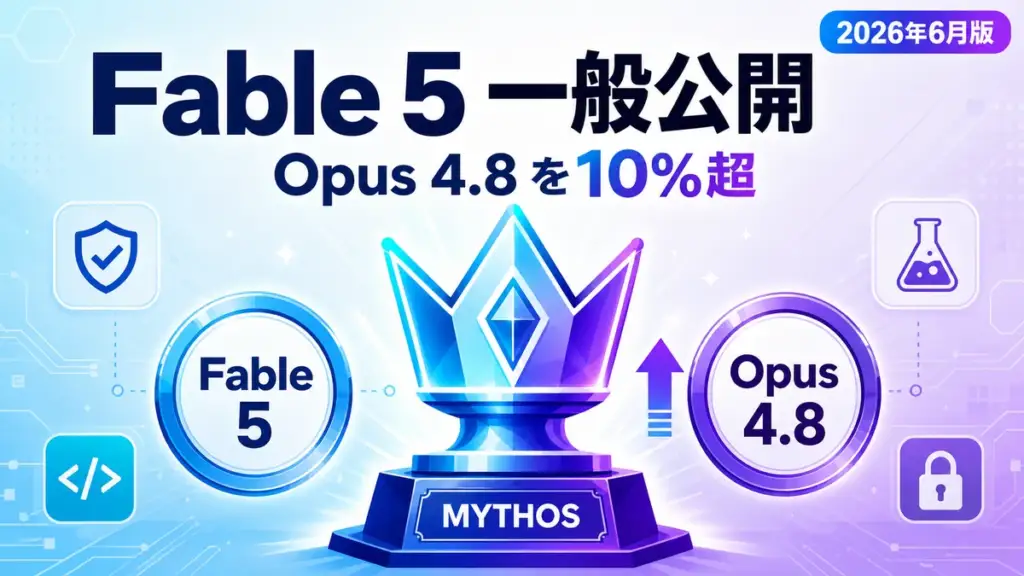 Claude Fable 5 が一般公開。Mythos級の最高性能を一般向けに