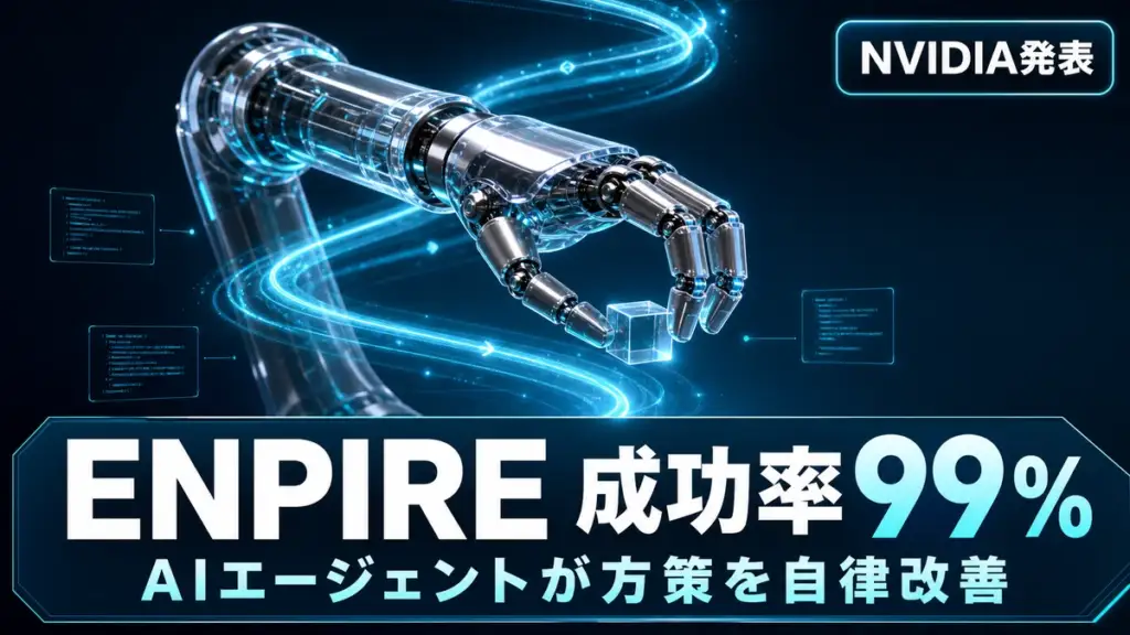 NVIDIA ENPIRE - NVIDIA ENPIRE 発表。AIエージェントでロボット方策を自律改善、成功率99%