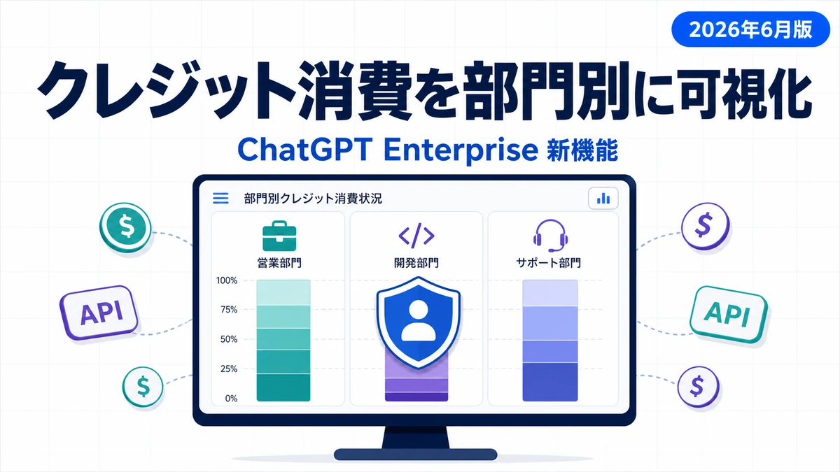 ChatGPT Enterprise - ChatGPT Enterprise に利用分析とスペンド管理。クレジット消費を部門別に可視化