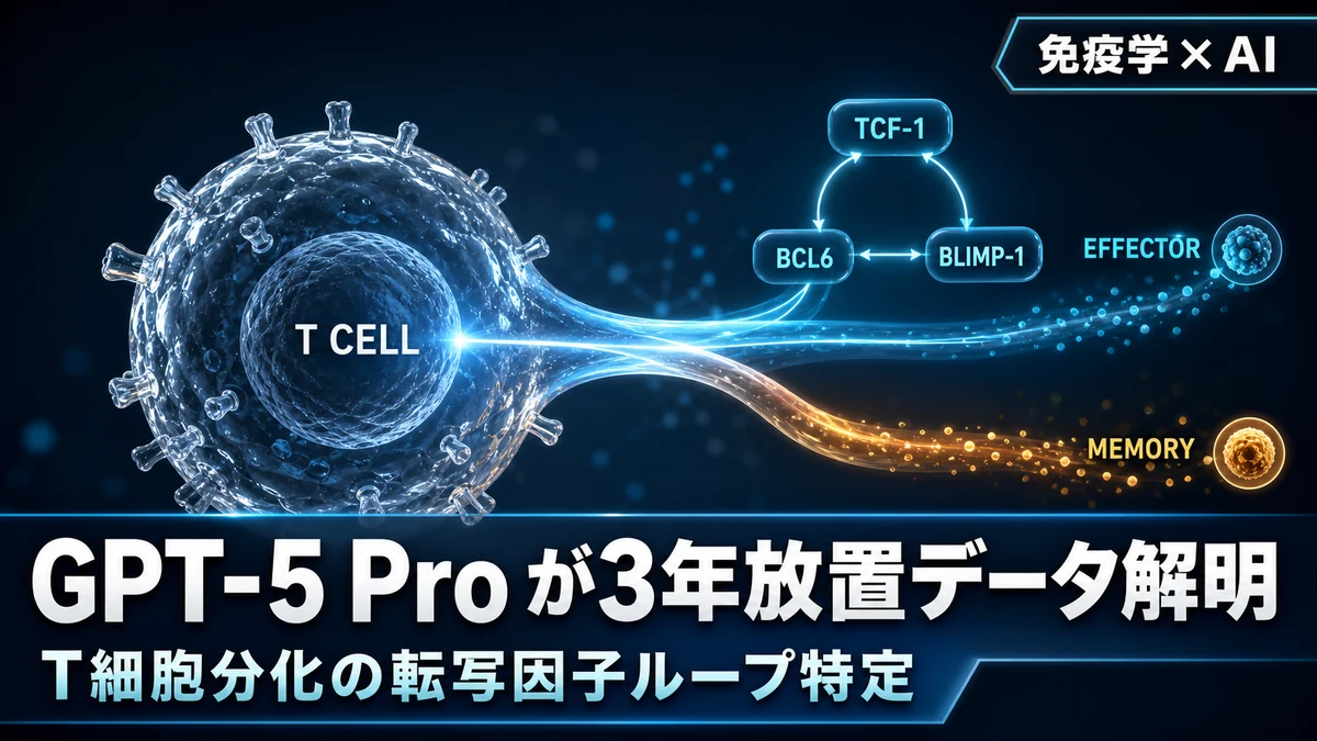 GPT-5 Pro 免疫学 - GPT-5 Pro が3年放置のT細胞データを解明。AIが示した仮説と限界
