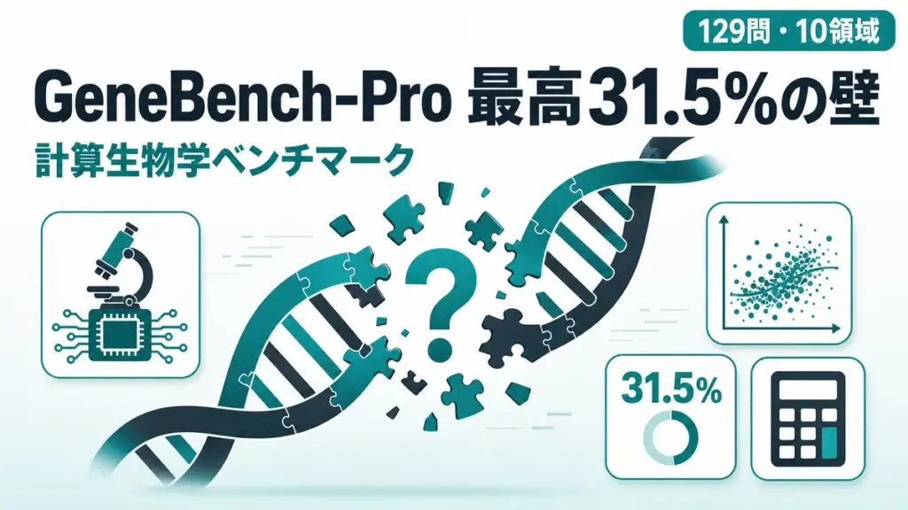 GeneBench-Pro - OpenAI が GeneBench-Pro を公開。計算生物学で最高31.5%の壁