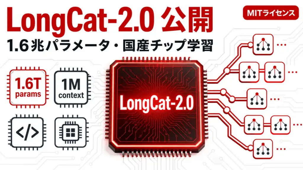 LongCat-2.0 - Meituan が LongCat-2.0 を公開。1.6兆パラメータを国産チップだけで学習
