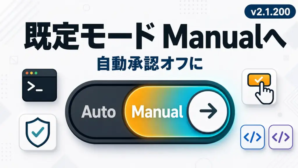 Claude Code - Claude Code が既定の権限モードを Manual に変更。自動承認をやめ安全側に