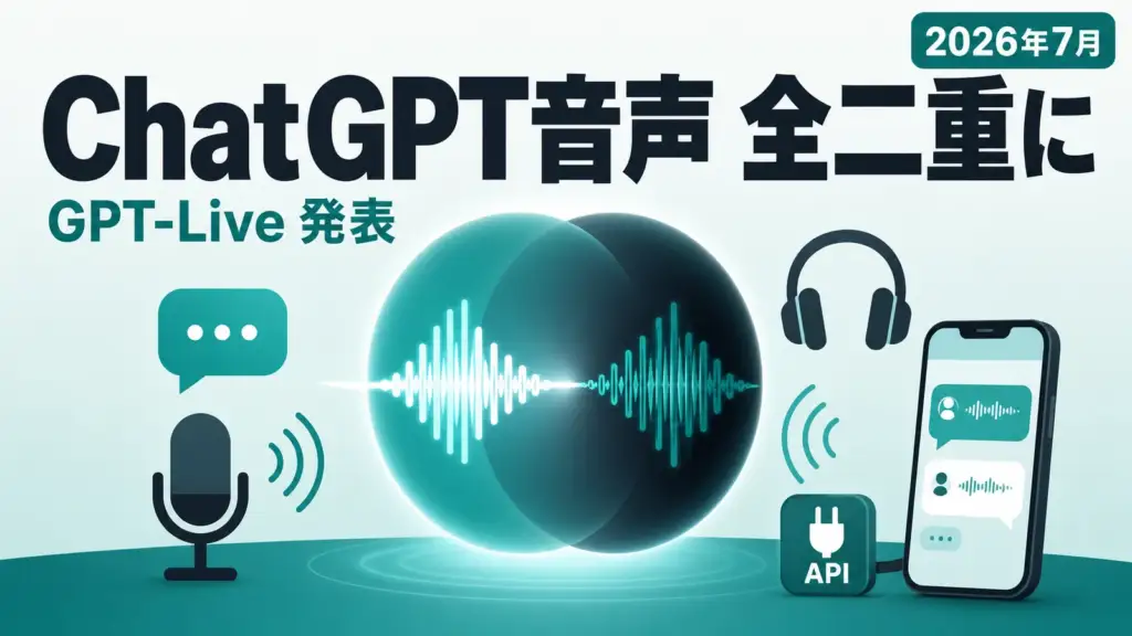 GPT-Live - ChatGPTの音声が全二重に。OpenAI「GPT-Live」は話しながら聞ける