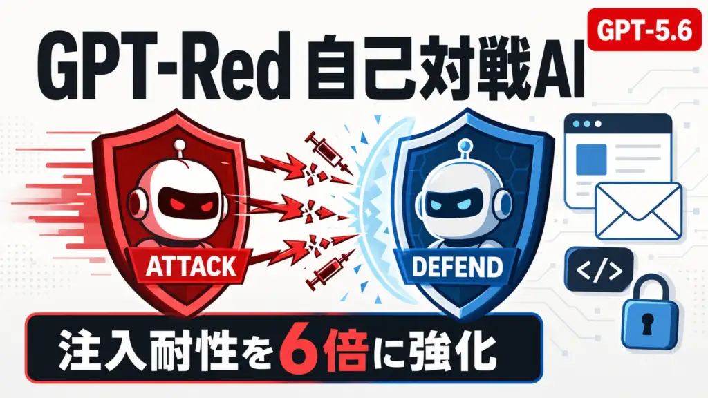 GPT-Red - OpenAIが自社を攻撃するAI「GPT-Red」公開。GPT-5.6の注入耐性を6倍に