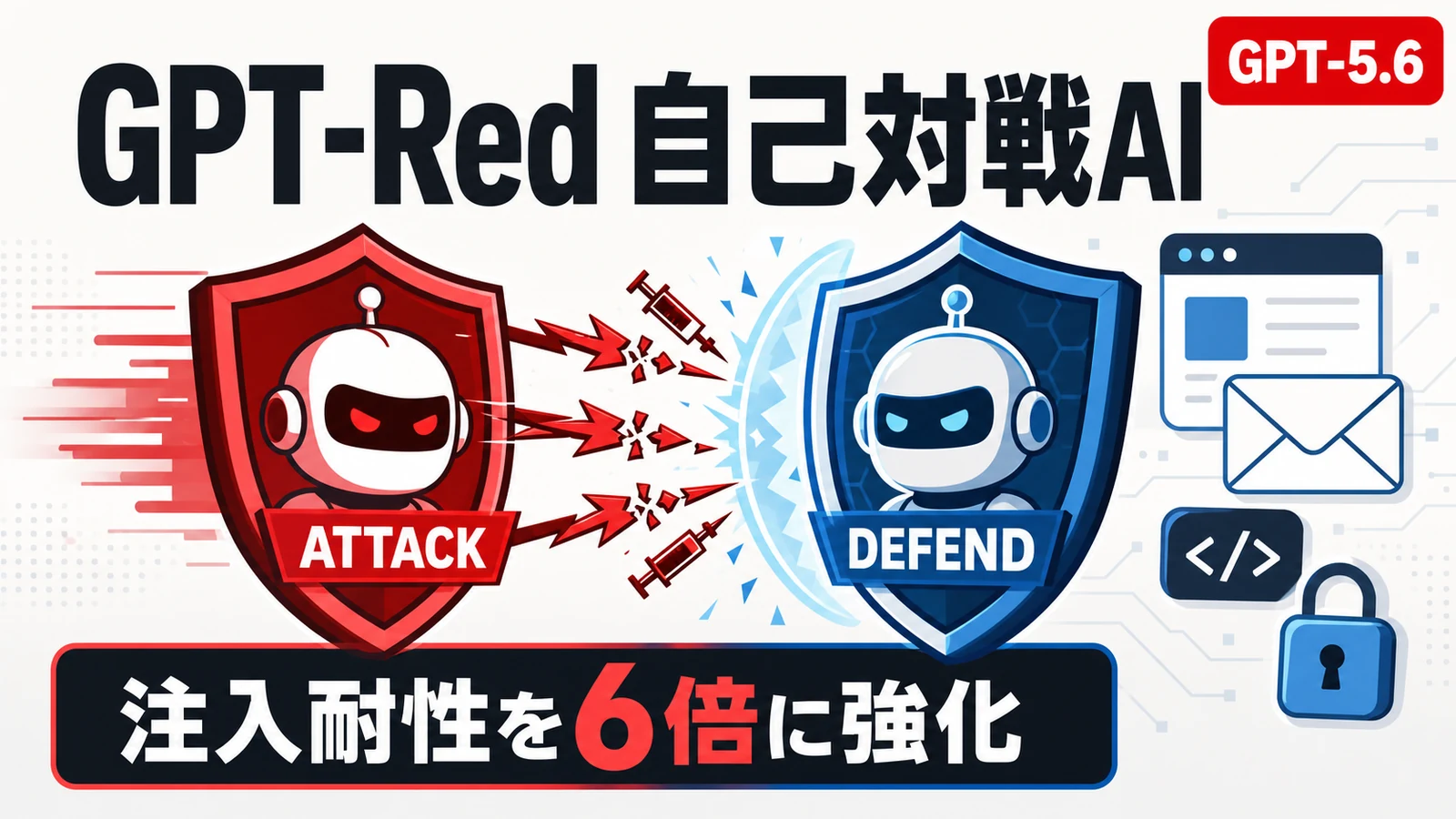 GPT-Red - OpenAIが自社を攻撃するAI「GPT-Red」公開。GPT-5.6の注入耐性を6倍に