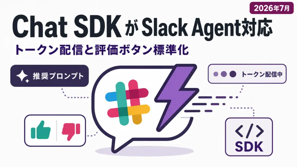 Chat SDK Slack Agent - Vercel Chat SDKがSlack Agentに対応。返信のトークン配信と評価ボタンを標準化