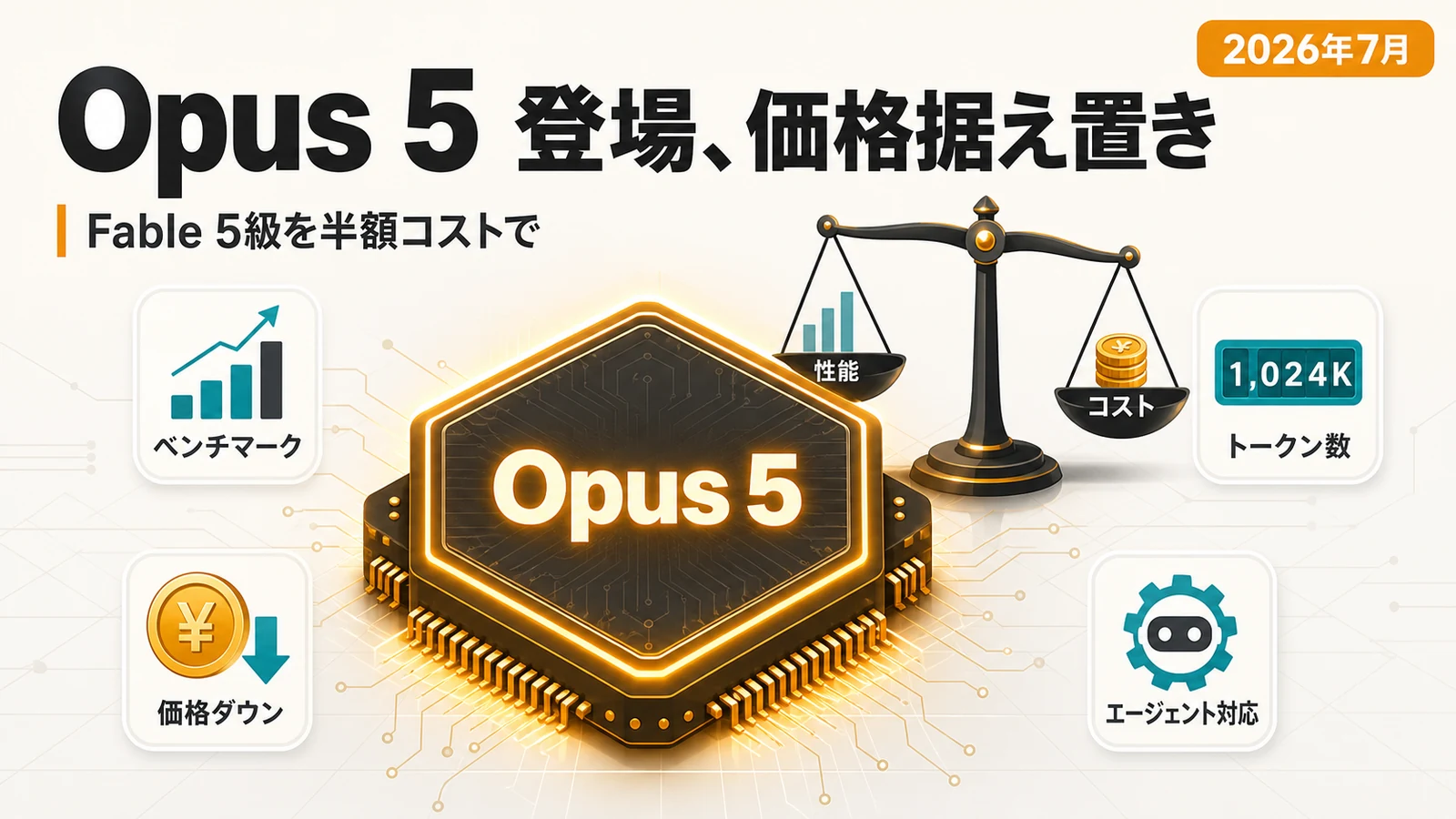 Claude Opus 5 - Claude Opus 5 が価格据え置きで登場。Fable 5 級の性能を半額のコストで