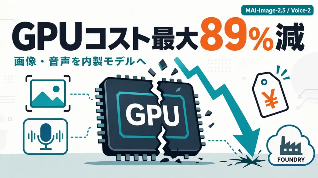 MAI-Image-2.5-Pro - MicrosoftがGPUコスト最大89%減を主張。画像・音声AIを内製モデルへ置換