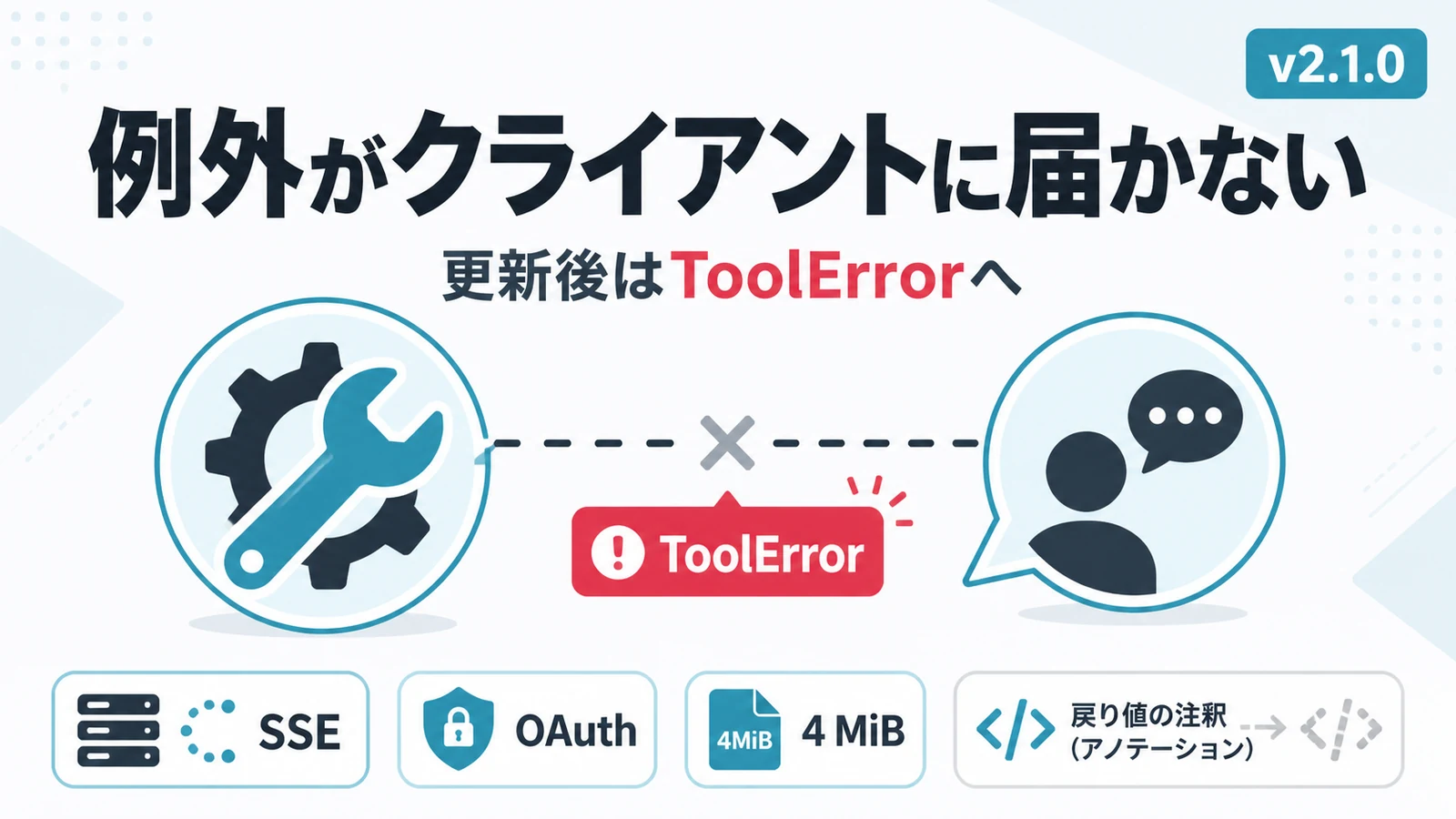 MCP Python SDK - MCP公式Python SDK、ツールの例外がクライアントに届かない。更新後はToolErrorへ