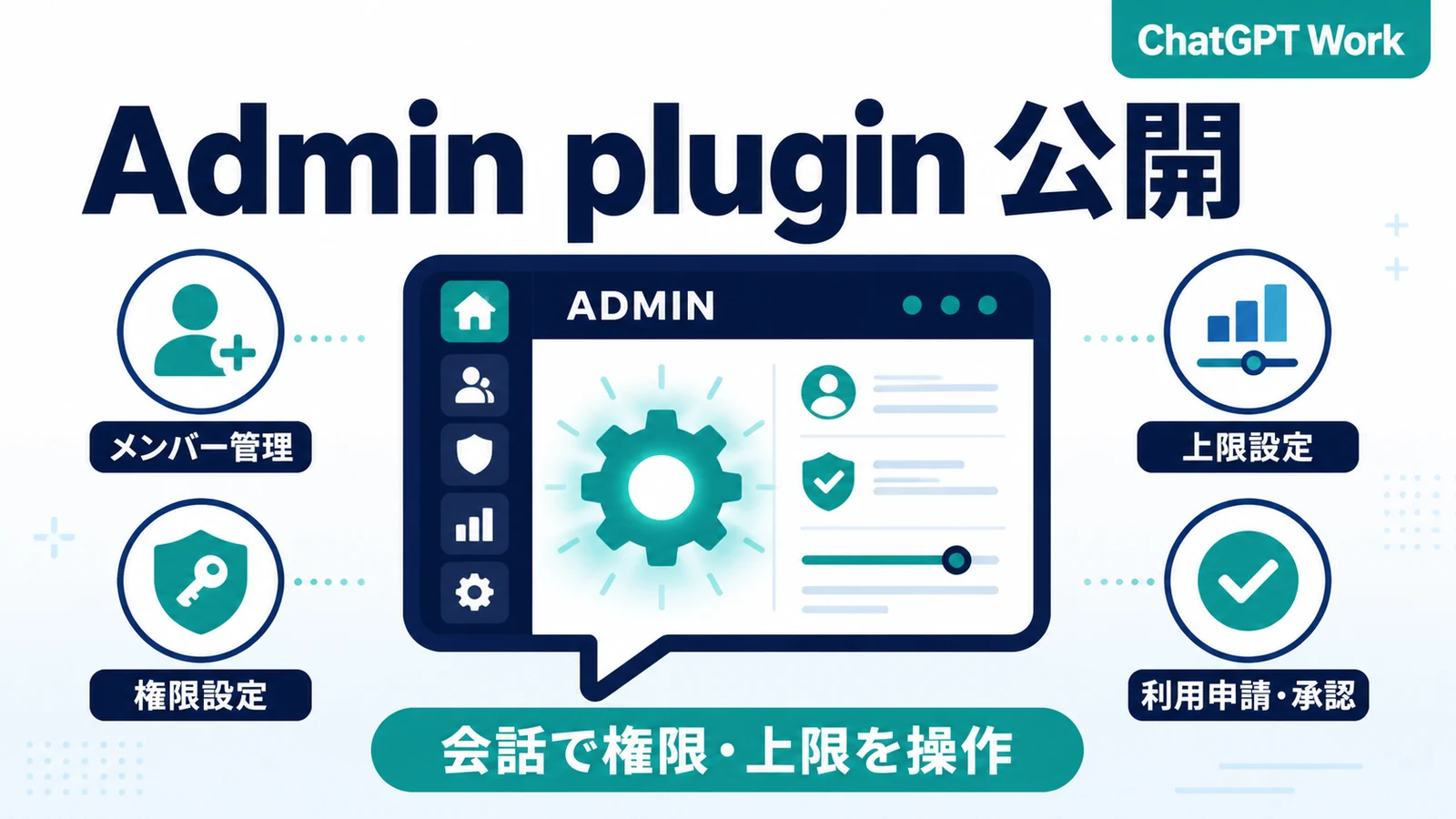 Admin plugin - ChatGPT Workの権限変更や上限調整を会話で実行。OpenAIがAdmin plugin公開