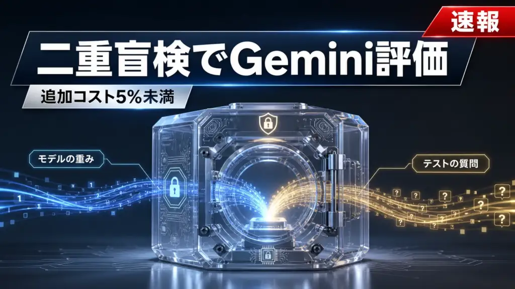 二重盲検評価 - Googleが重みも試験問題も渡さずGeminiを外部評価。追加の計算コストは5%未満