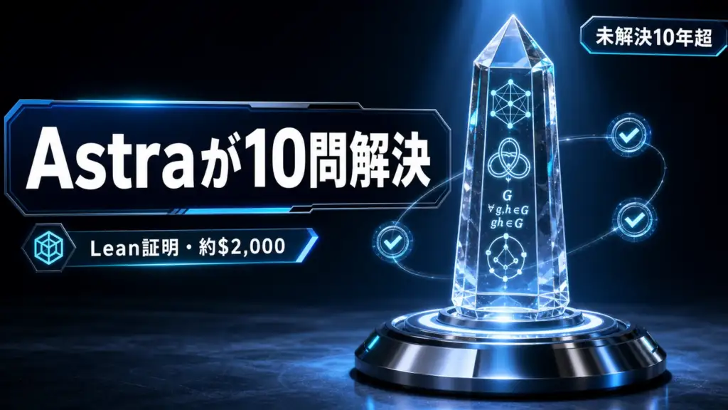 OpenAI Astra - 10年以上未解決の数学10問をAstraが解決。Lean証明付き・費用は約2,000ドル