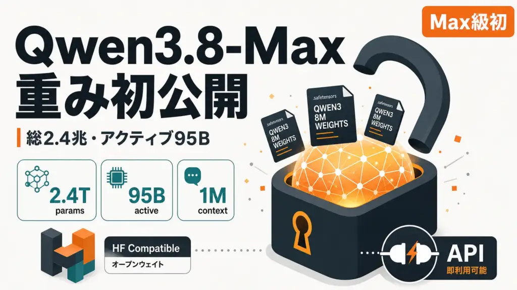 Qwen3.8-Max - 2.4兆パラメータのQwen3.8-Maxが公開。Max級の重みオープン化はQwen初