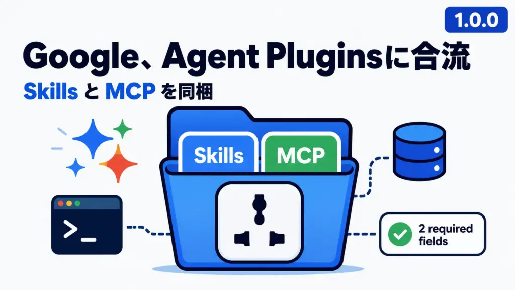 Agent Plugins - Agent Plugins にGoogleが合流。必須項目2つだけでSkillsとMCPを同梱