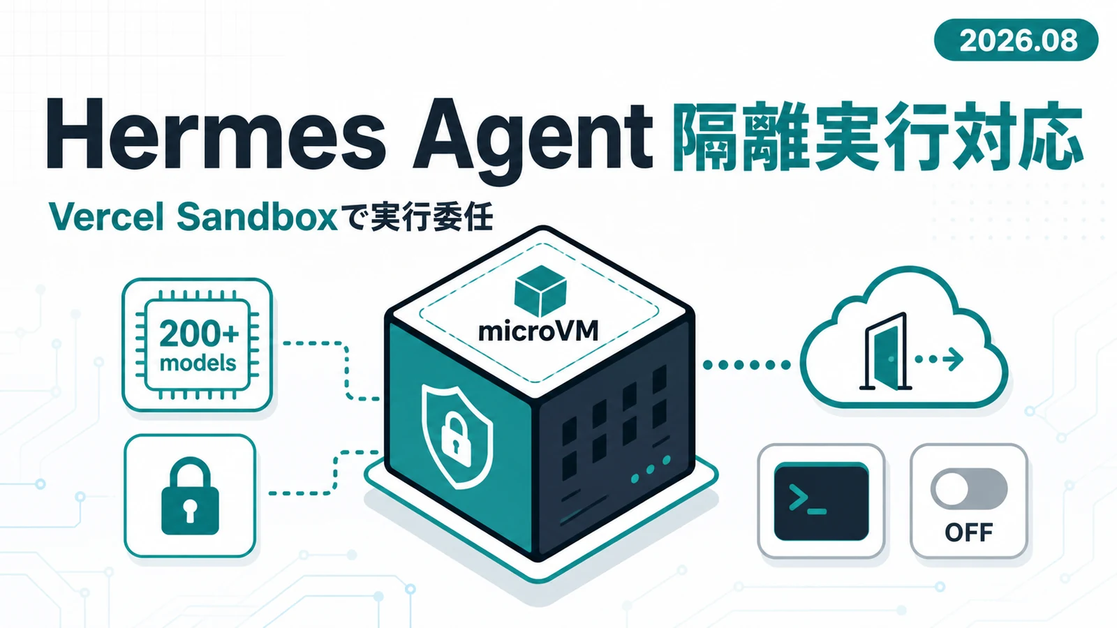 Vercel Sandbox - コマンド実行がローカルを離れる。Hermes AgentがVercel Sandboxに対応