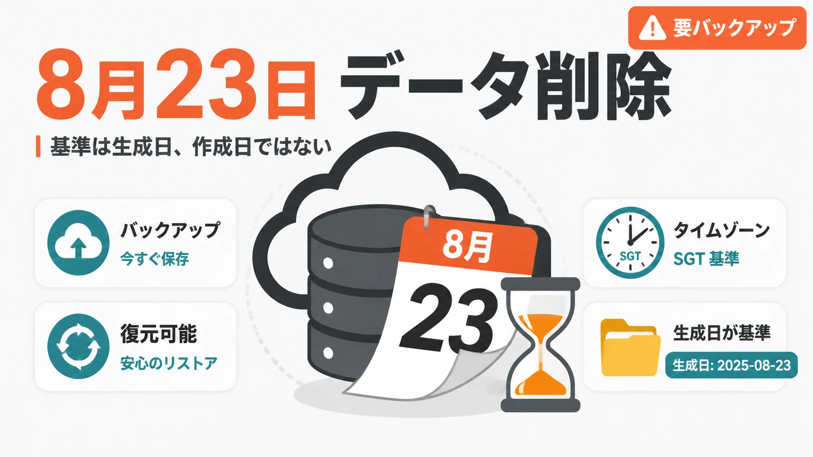 Manus データ削除 - Manusが8月23日に対象データを削除。基準はアカウント作成日でなく生成日