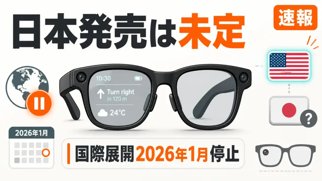Meta Ray-Ban Displayの日本発売は未定。国際展開は2026年1月に停止