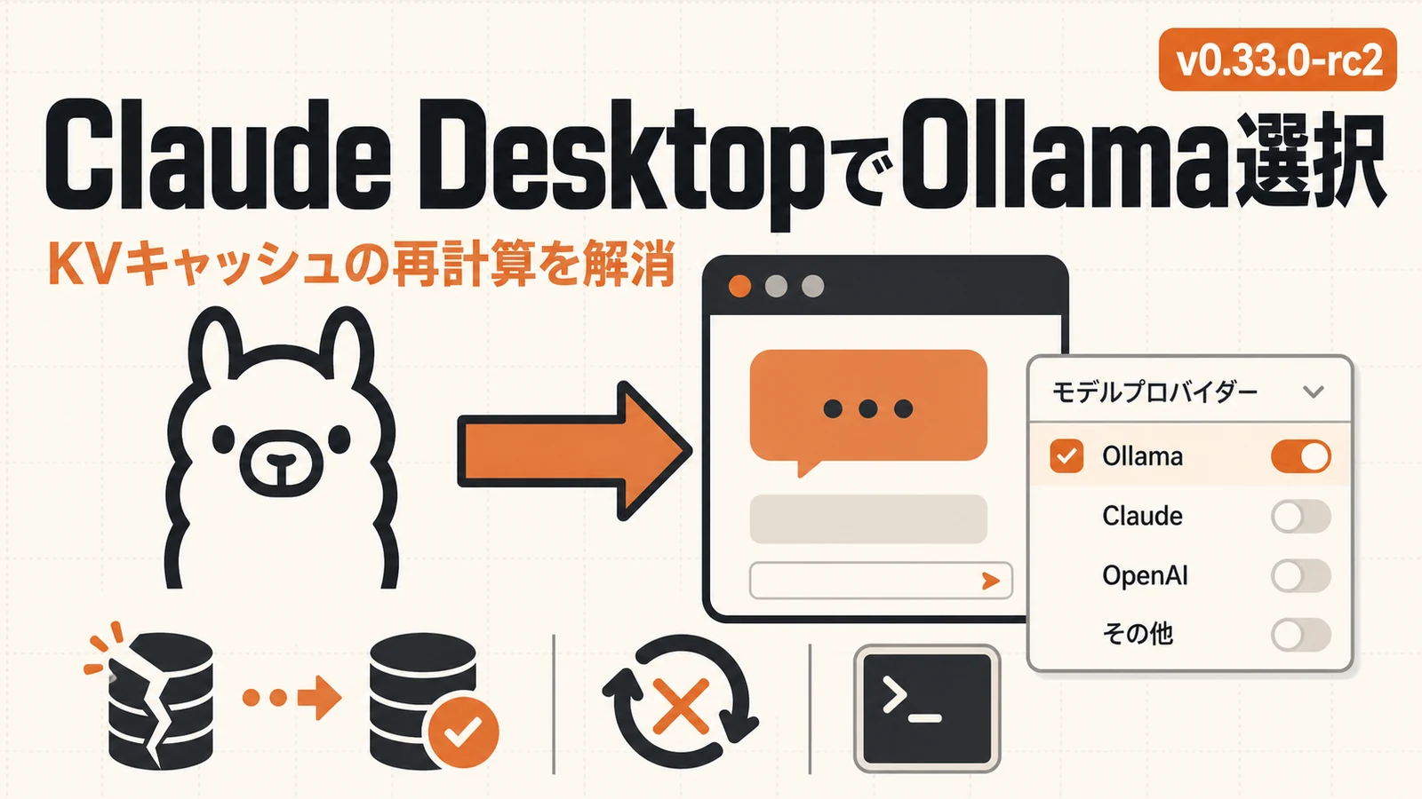 OllamaのモデルをClaude Desktop - OllamaのモデルをClaude Desktopから選べるように。毎回の再計算も解消