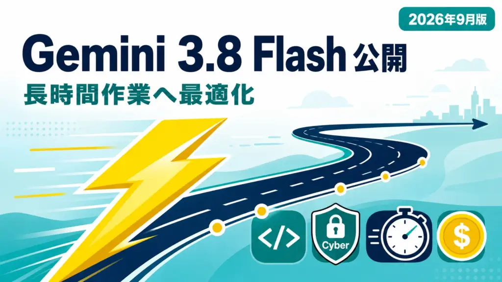 Gemini 3.8 Flash - Gemini 3.8 Flash公開。低価格AIが長時間作業へ寄せた