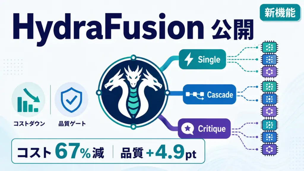 HydraFusion - GitHub Copilotが複数AIを使い分けるHydraFusion公開。コスト67%減