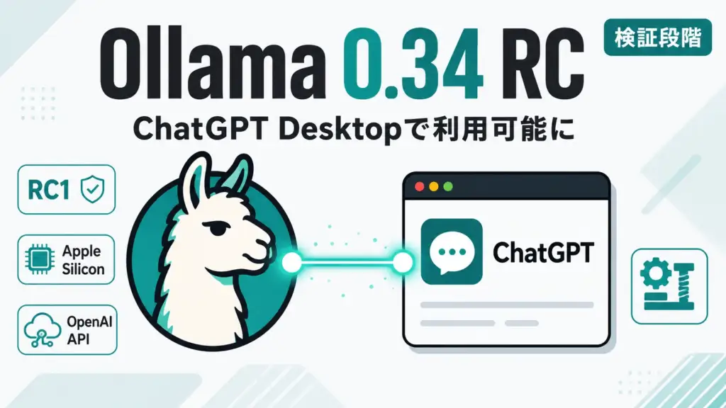 Ollama 0.34 RC - Ollama 0.34 RC、ChatGPT Desktopからモデル利用へ