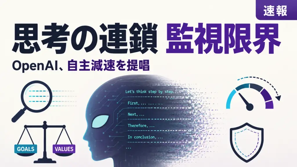 OpenAI An Alien Mind - OpenAI、AIの考えを追う安全確認が効きにくいと公表。自主的な減速を提唱