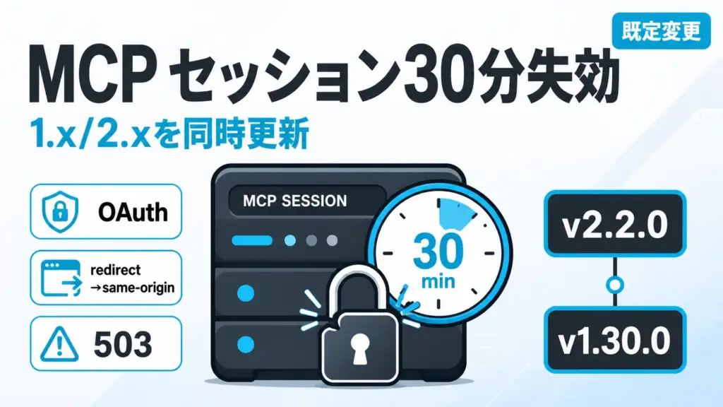 MCP Python SDK - MCP公式Python SDK、放置30分でセッションが切れる既定に。1.x系にも同時適用