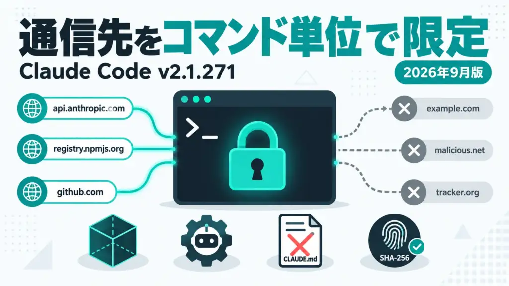 Claude Code v2.1.271 - Claude Code v2.1.271、通信先をコマンドごとに限定
