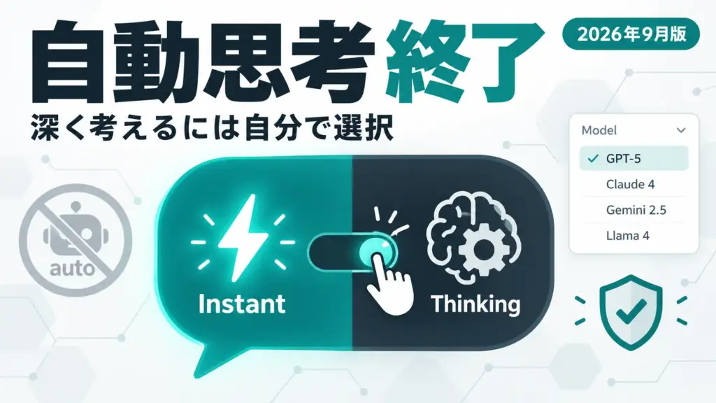 ChatGPT 自動切り替え 終了 - ChatGPTのPlus・Pro、質問に応じて自動で考え込む機能を終了。深く考えさせるには自分で選ぶ