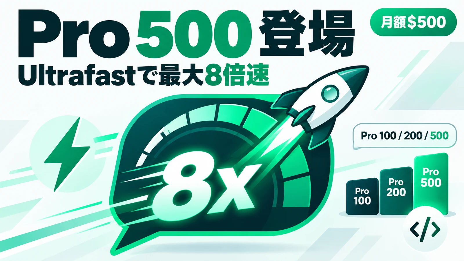 ChatGPT Pro 500 - ChatGPTに月額500ドルの「Pro 500」登場。最大8倍速のUltrafastが使える最上位プラン
