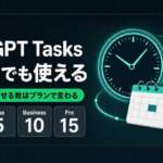 ChatGPT Tasks（スケジュール）は無料プランでも使える。同時に動かせるタスク数はFree3件・Plus5件・Business10件・Pro15件