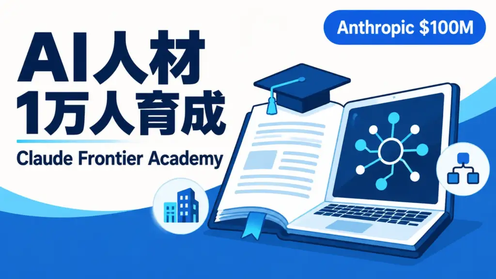 Claude Frontier Academy - AIを社内で動かせる人を1万人育てる。Anthropicが1億ドルの研修制度