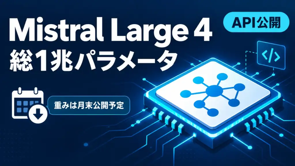Mistral Large 4 - Mistral Large 4をAPIで試せる。総1兆パラメータ、重みは月末公開予定