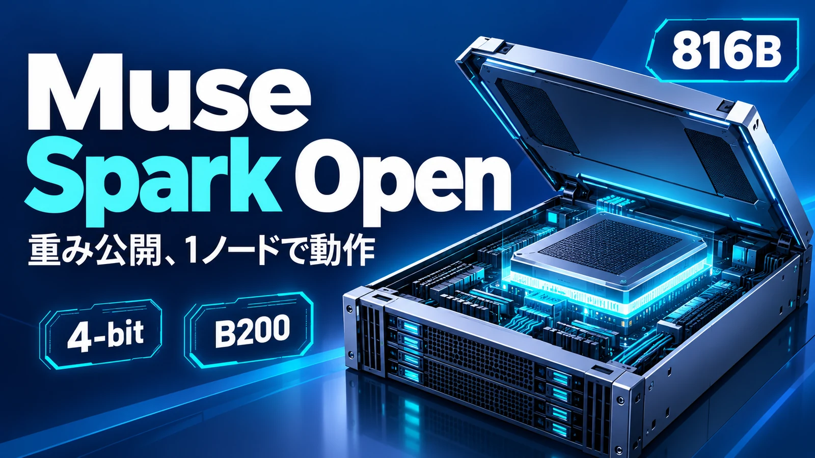 Muse Spark Open - Meta、816BのMuse Spark Openを重み公開。4ビット版はB200 1ノードで動作