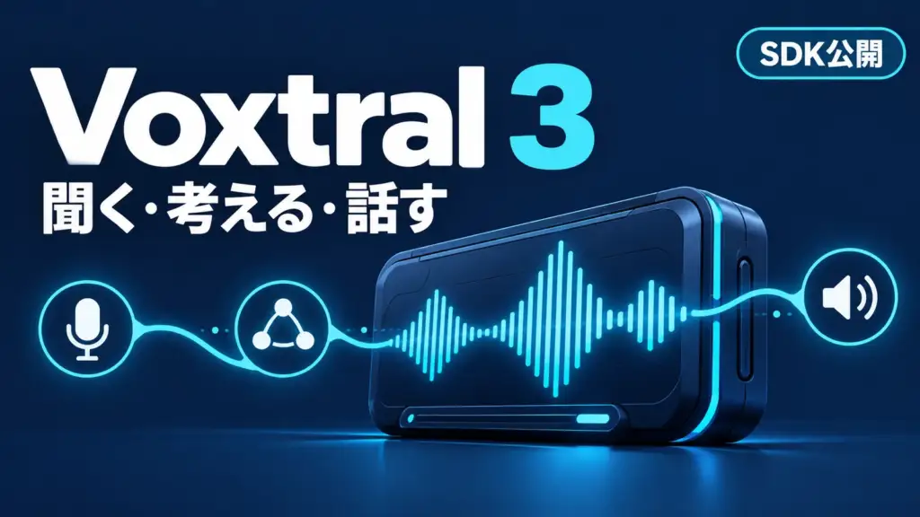 Voxtral 3 - Mistralの音声AI「Voxtral 3」、聞く・考える・話すを1本で処理するSDK公開