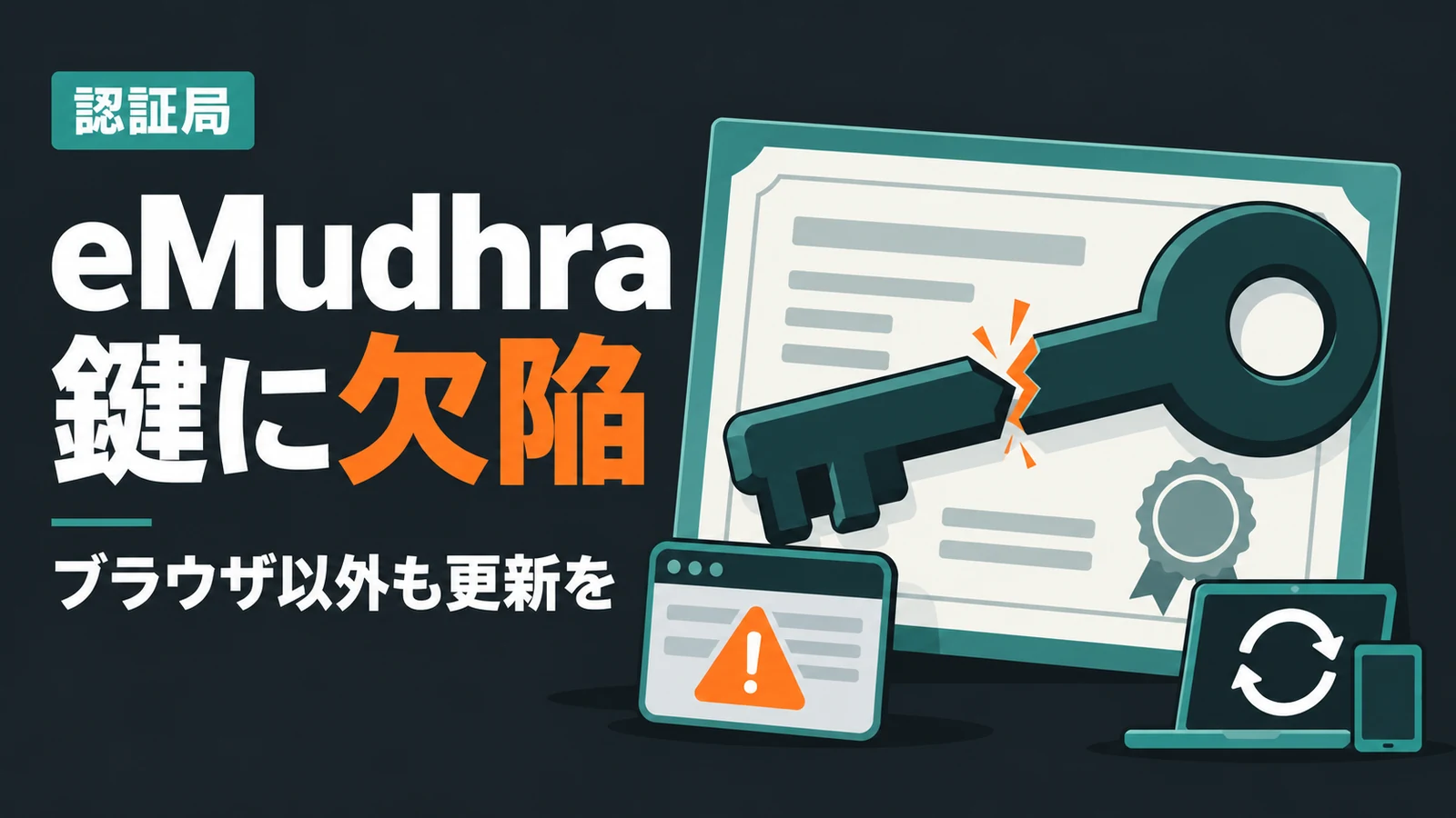認証局eMudhra - インドの認証局eMudhraの鍵に欠陥、偽サイトを作れる状態だった。ブラウザ以外も更新を
