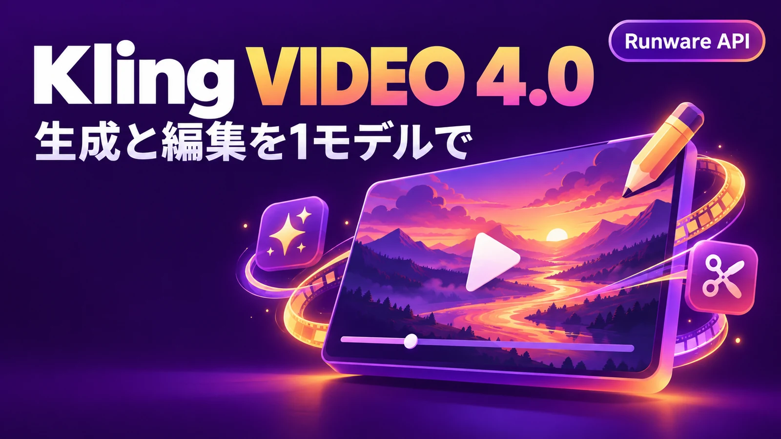 Kling VIDEO 4.0 - 動画生成APIのRunware、Kling VIDEO 4.0を提供。生成と編集を1モデルで
