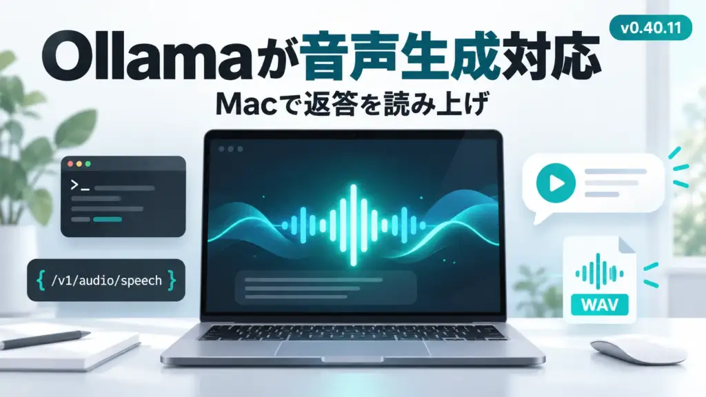 OllamaがMacで音声生成に対応。ローカルAIの返答を読み上げ、アプリからも利用可能に