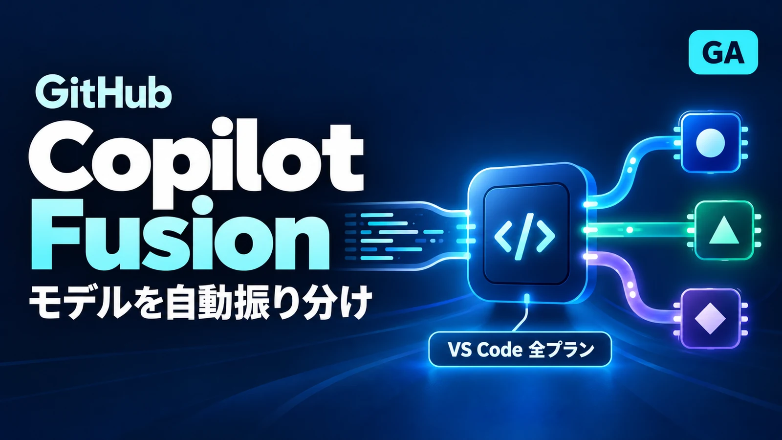 GitHub Copilot Fusion - GitHub Copilot FusionがGA。VS Code全プランでモデルを自動振り分け