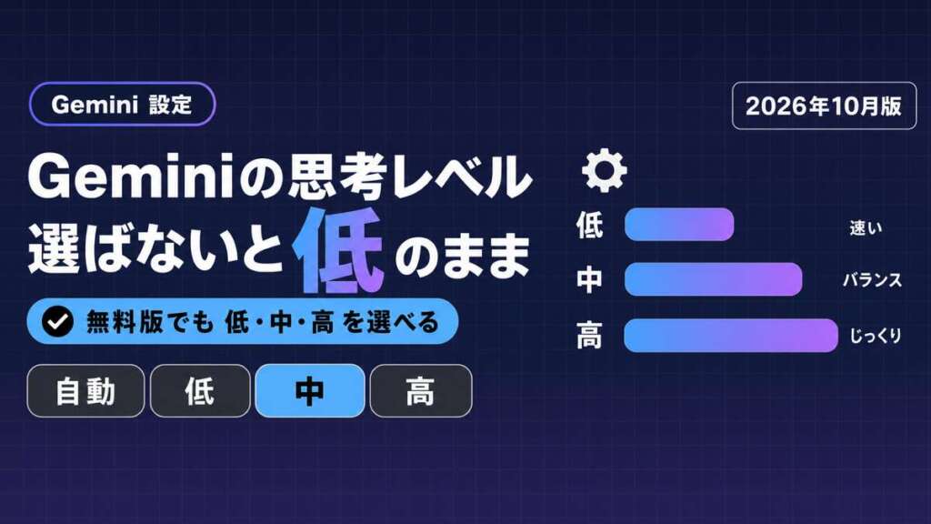 Geminiの思考レベル（低・中・高）の選び方のサムネイル